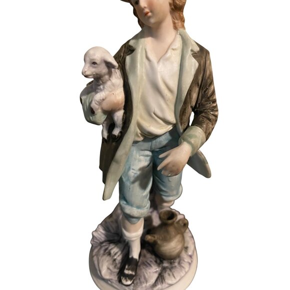 Ethan Allen Porcelain Figurine Set Shepherd & Shepherdess With Lambs Japan - Picture 6 of 12